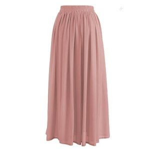 Pink Long Chiffon Skirt